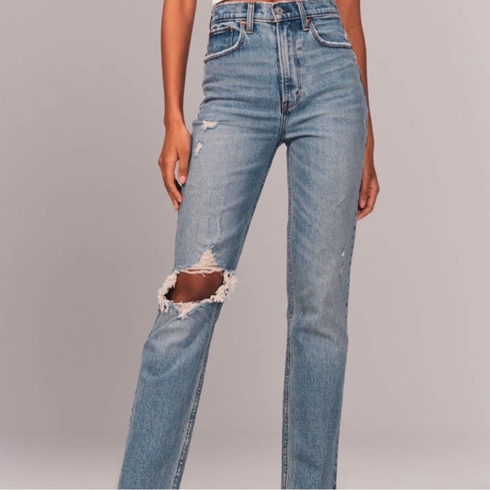 90s ultra high rise straight jeans 25s
